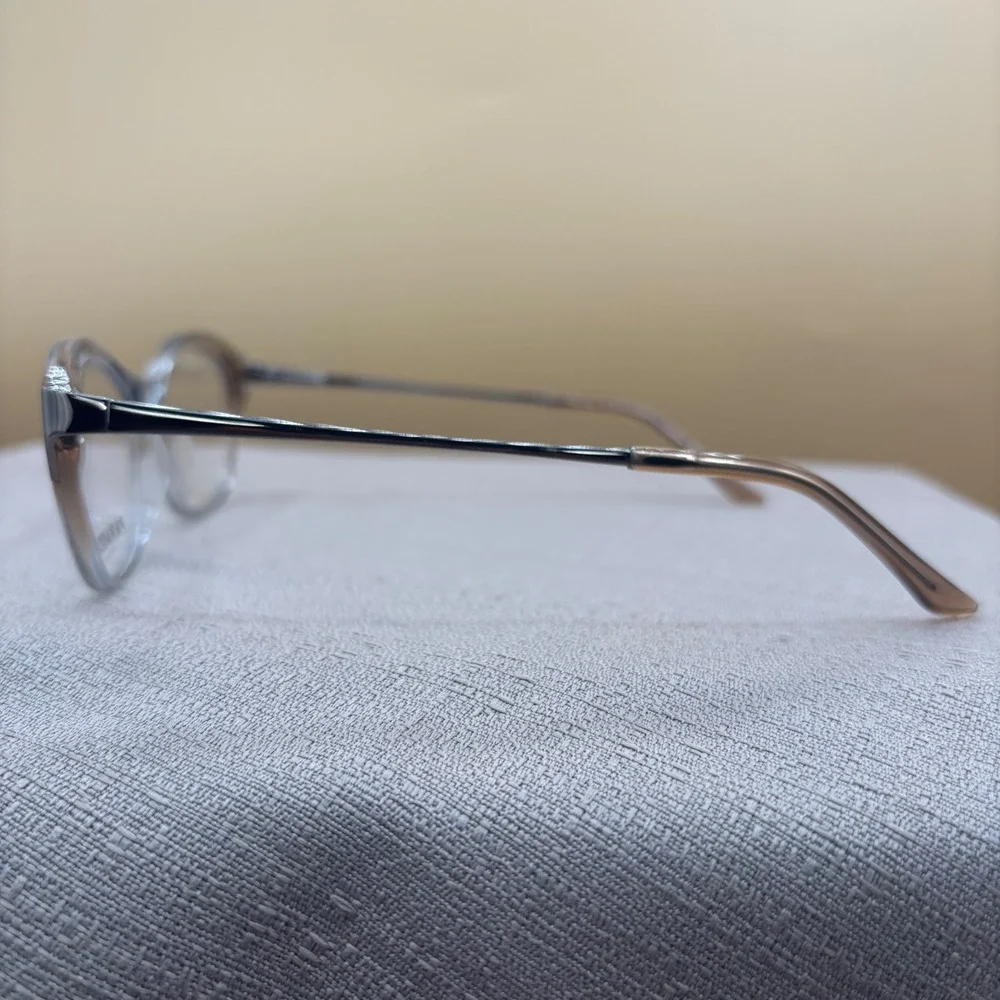 Paradox P5070 Cat Eye Glasses Frames Clear Tan Gradient Silver 52-16-135 010